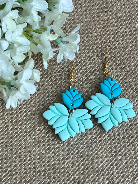 Flowers Dangles in Turquoise