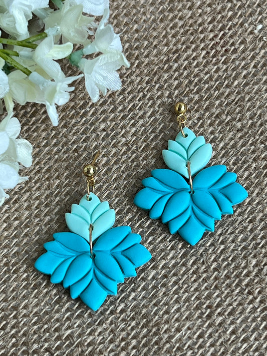 Flowers Dangles in Turquoise