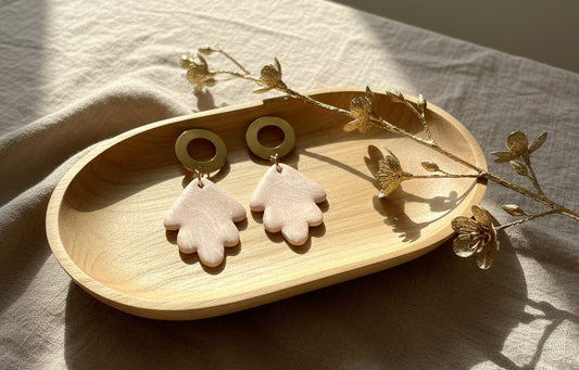 Sandy Nude Dangles with a Touch of Silver Dust