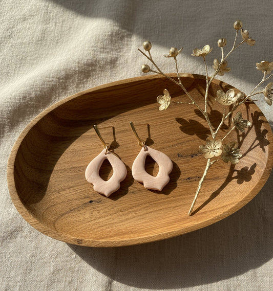 Sandy Nude Dangles with a Touch of Silver Dust