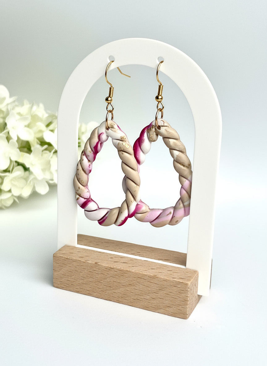 Sandy Teardrop Twist Nude Dangles