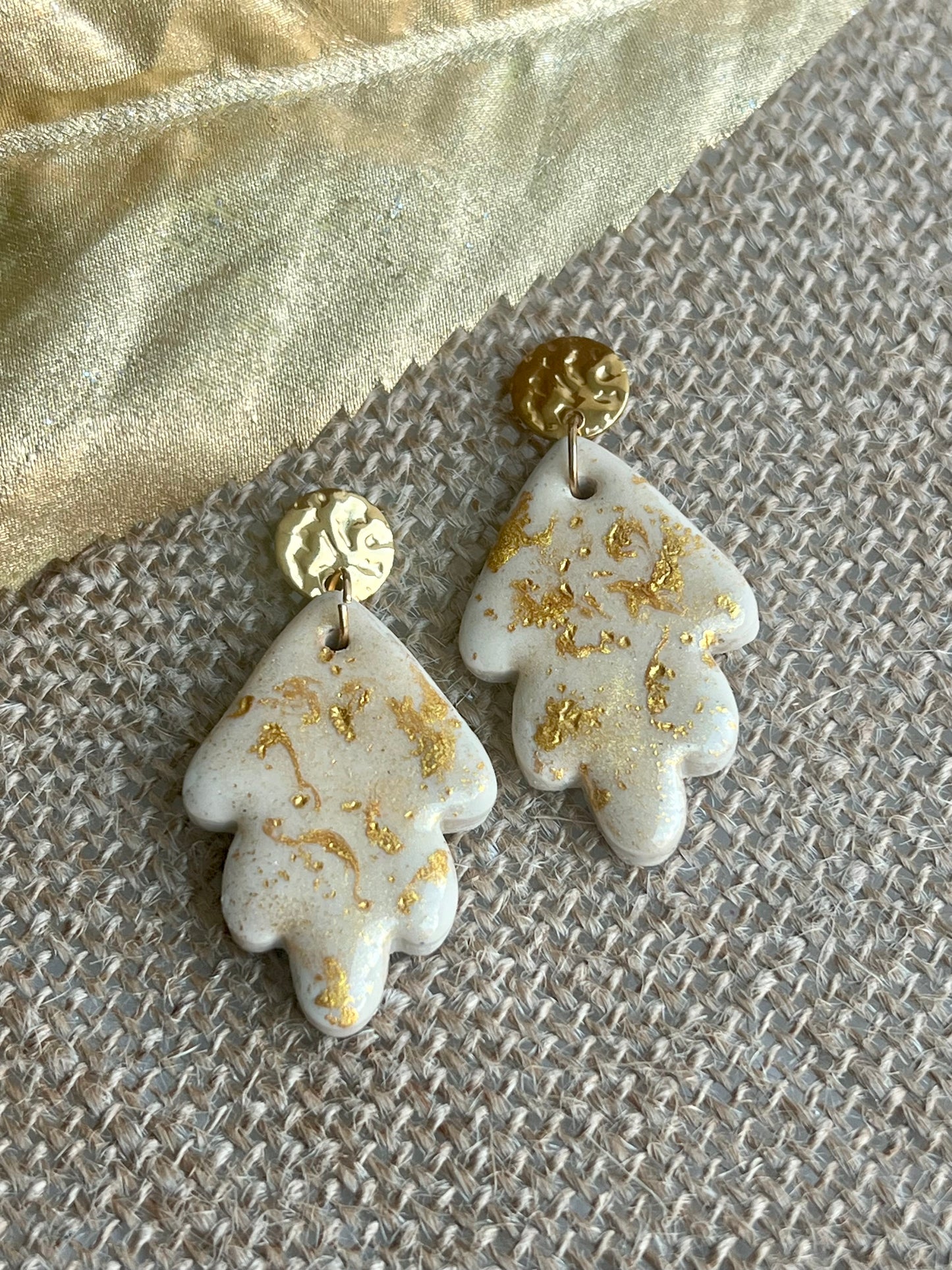 Palm Shaped Dangles with a Touch of Gold Glitter