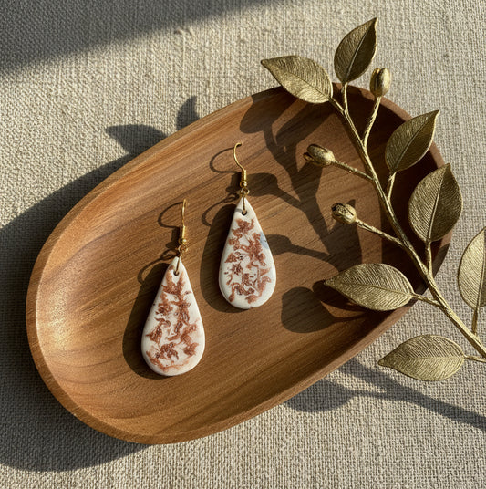 Teardrops Earrings with Copper Details
