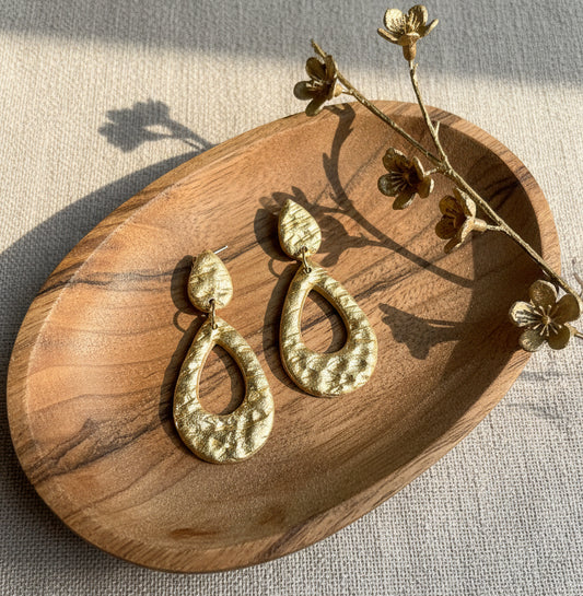 Dangles Earrings with Hammered Texture