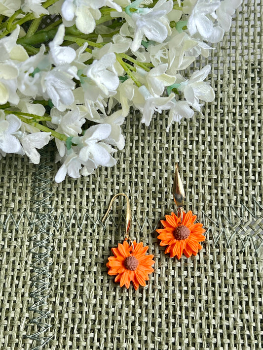 Orange Flower Dangles