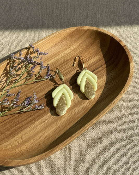 Spring Dangles in Light Yellow Color with a Touch of Glitter