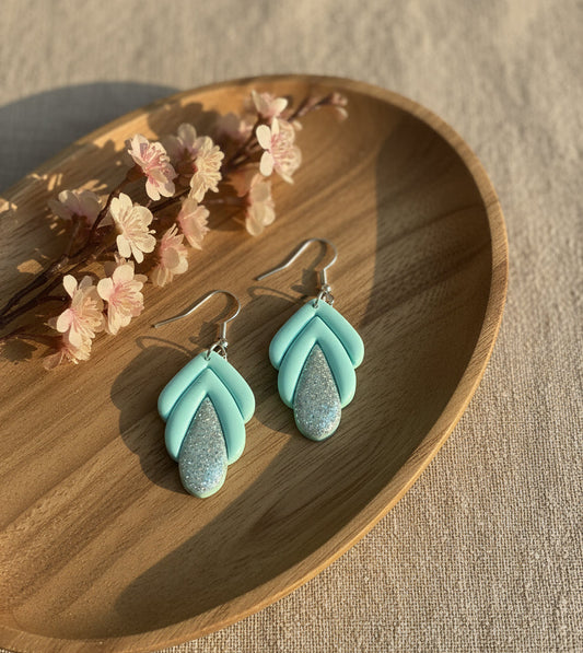 Spring Dangles in Mint Color with a Touch of Glitter