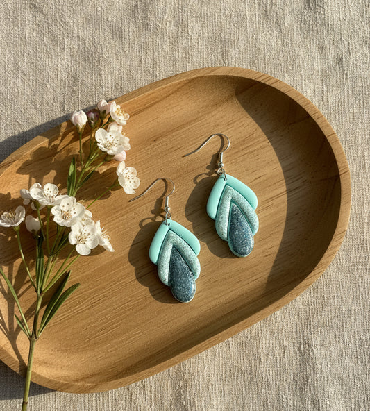 Spring Dangles in Mint Color with a Touch of Glitter