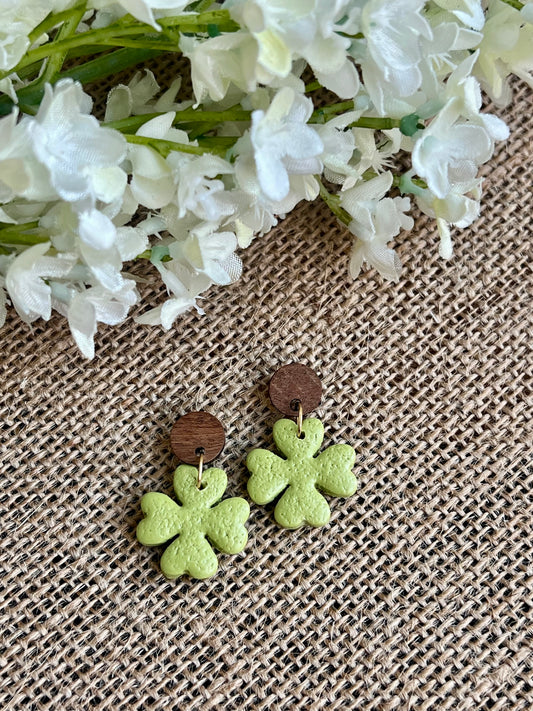 Clovers Dangles in Olive Green Color
