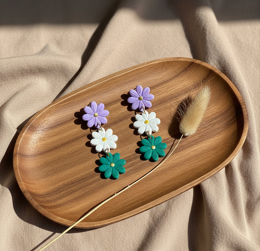 Daisy Flower Dangle Earrings