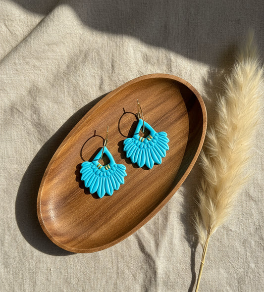 Boho Style Earrings in Turquoise Blue