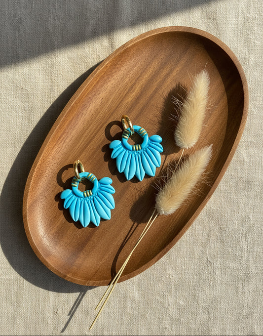 Boho Style Earrings in Turquoise Blue