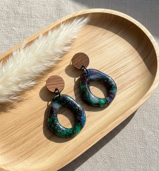 Stella Multi-Colored Marble Dangles with a Touch of Glitter Marble