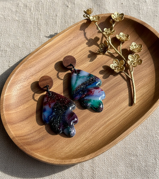 Stella Multi-Colored Marble Dangles with a Touch of Silver Glitter