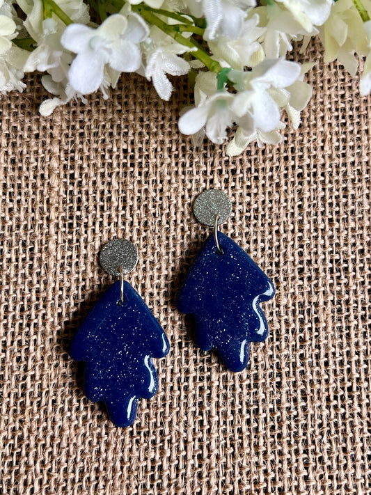 Blue Dangles with a Touch of Silver Glitter