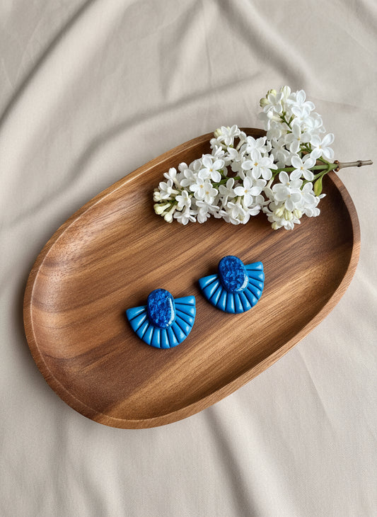 Summer Studs Earrings in Electric Blue