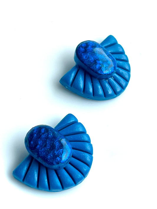 Summer Studs Earrings in Electric Blue