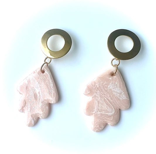 Sandy Nude Dangles with a Touch of Silver Dust