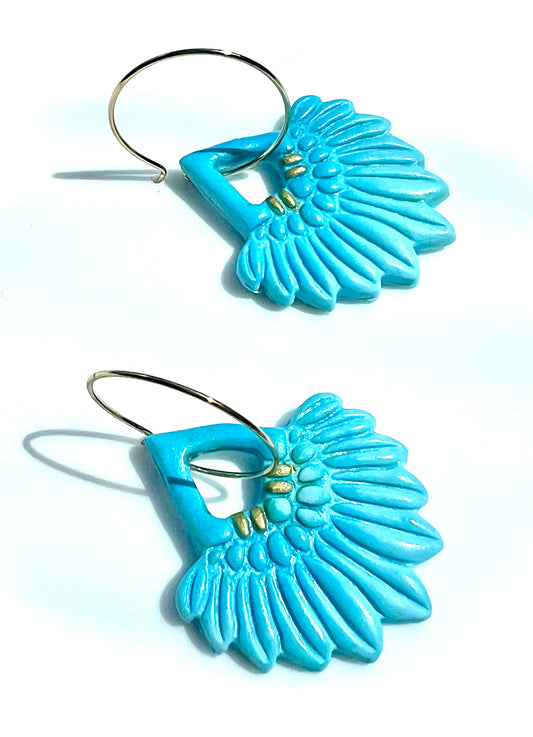 Boho Style Earrings in Turquoise Blue