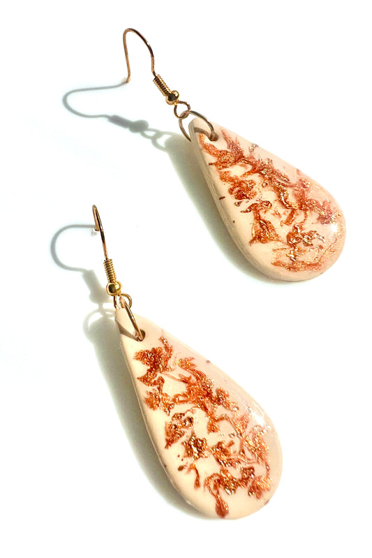 Teardrops Earrings with Copper Details