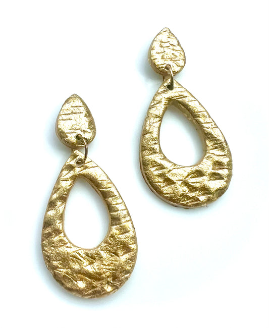 Dangles Earrings with Hammered Texture