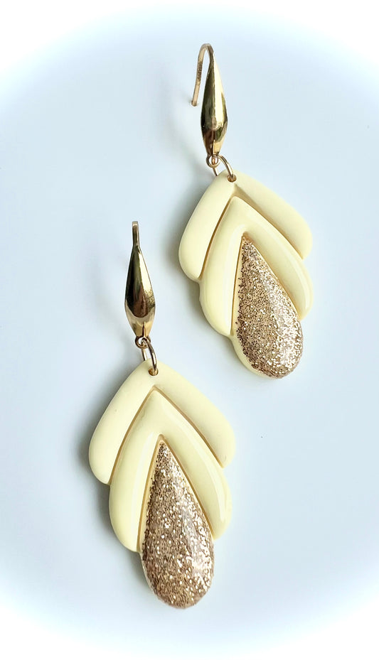 Spring Dangles in Light Yellow Color with a Touch of Glitter