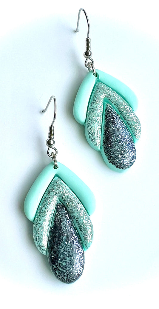 Spring Dangles in Mint Color with a Touch of Glitter