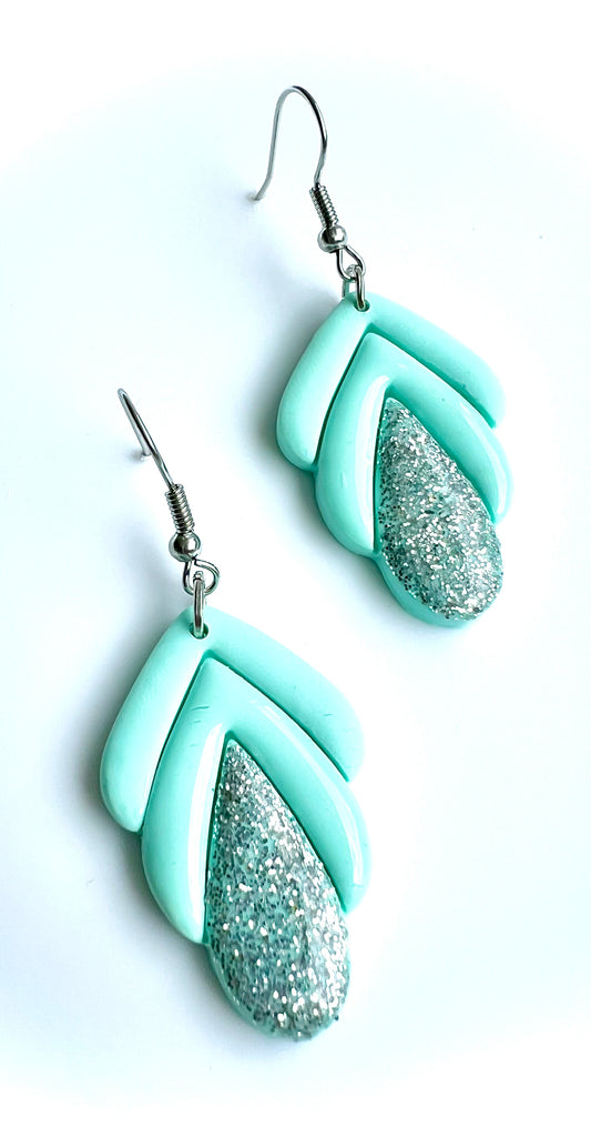 Spring Dangles in Mint Color with a Touch of Glitter