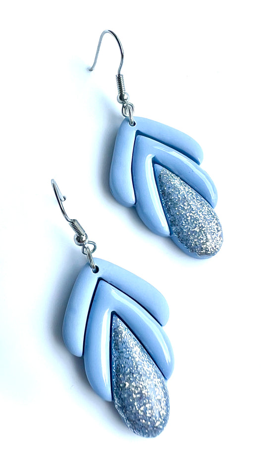 Spring Dangles in Pastel Blue Color with a Touch of Glitter