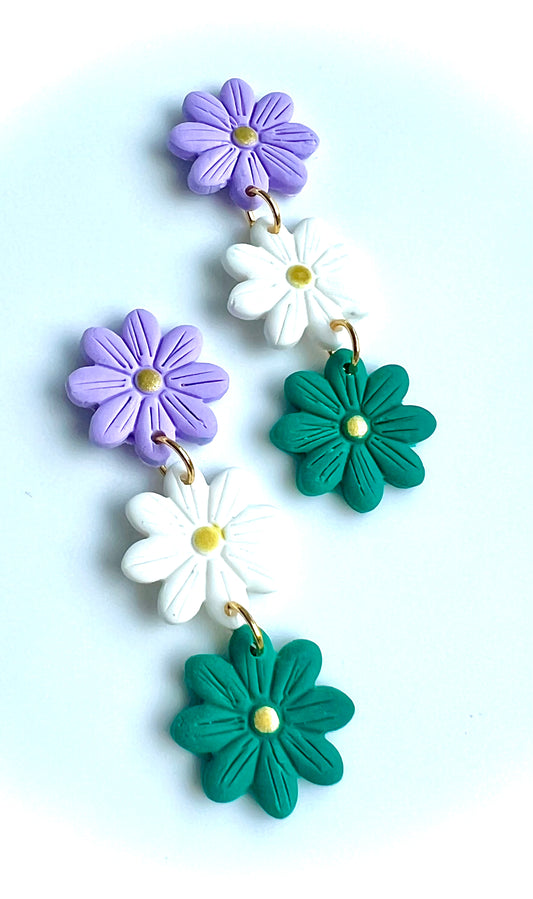 Daisy Flower Dangle Earrings