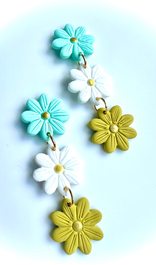 Daisy Flower Dangle Earrings
