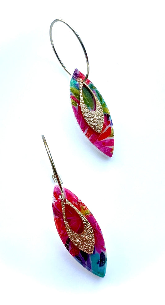 Floral Hoop Earrings
