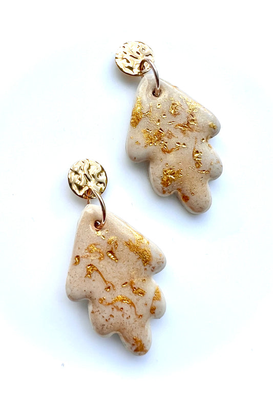 Palm Shaped Dangles with a Touch of Gold Glitter
