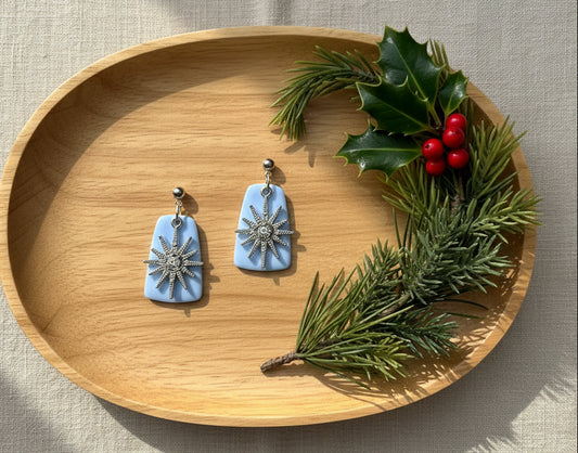Baby Blue Dangles with Silver Star