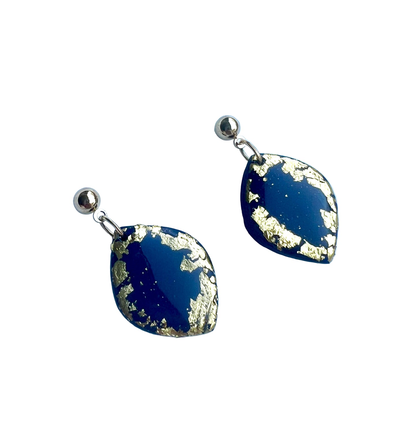 Navy Blue and Gold Dangles