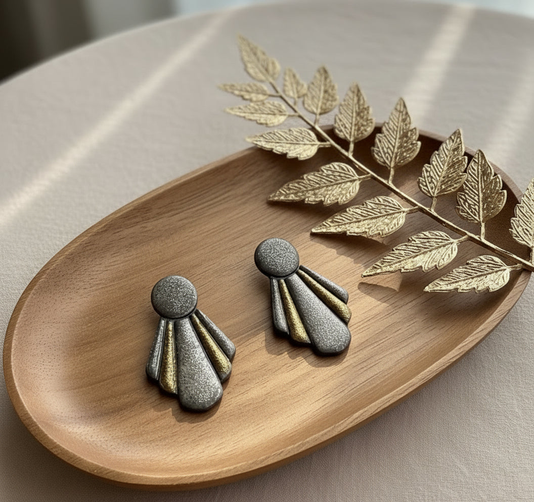 Copper and Bronze Glitter Earrings