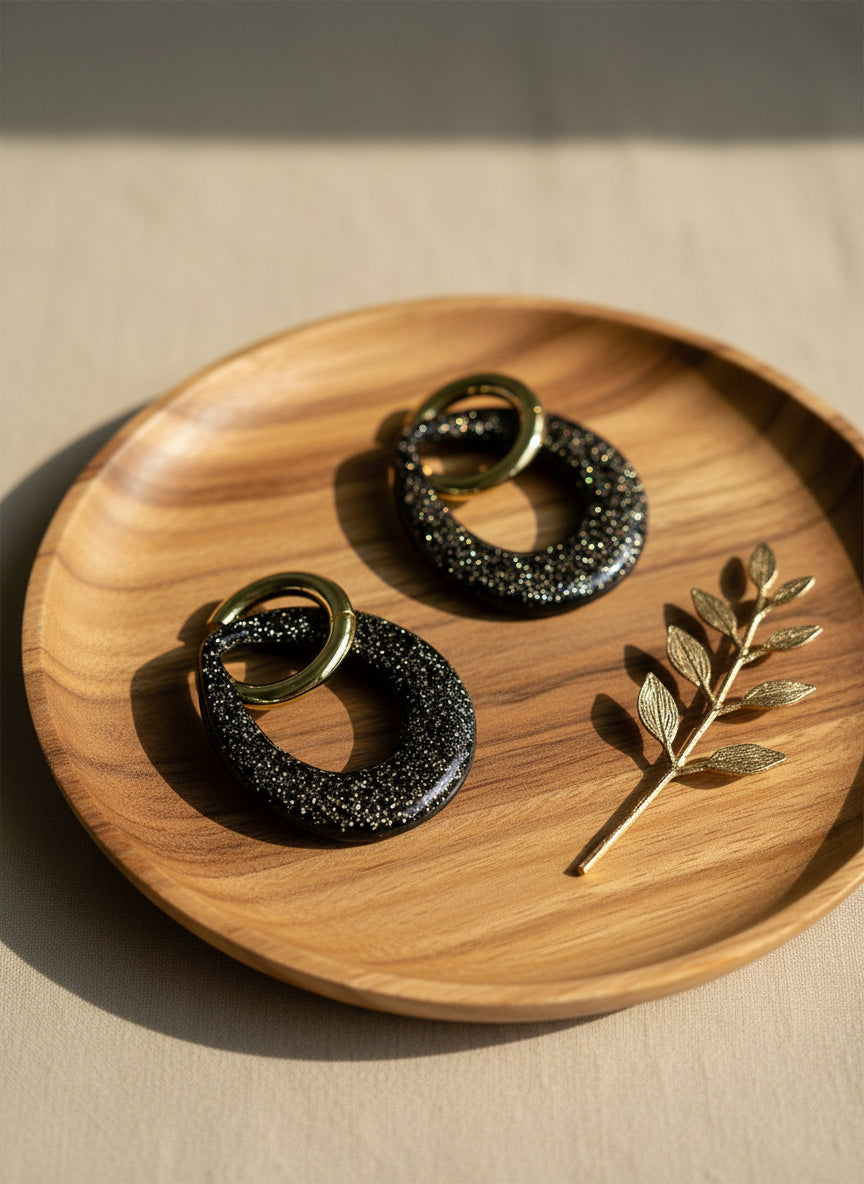 Gold Glitter Dangles