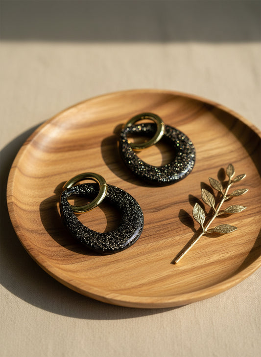 Gold Glitter Dangles