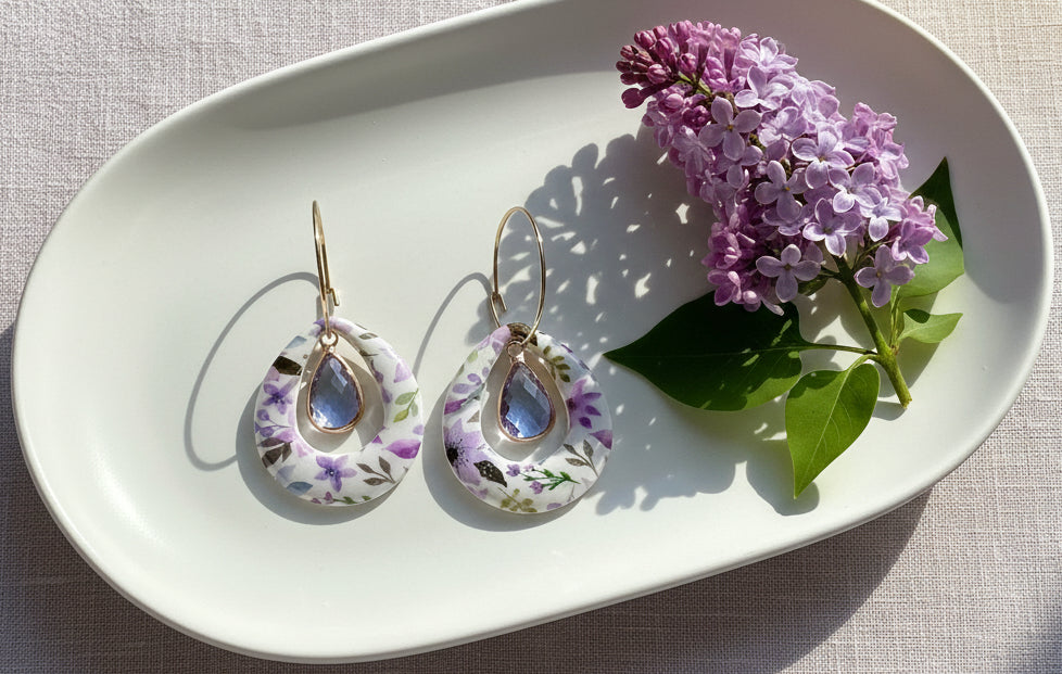Floral Hoops Earrings