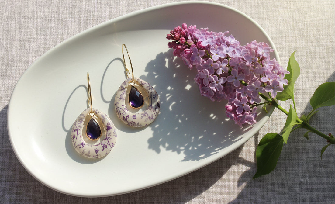Floral Hoops Earrings