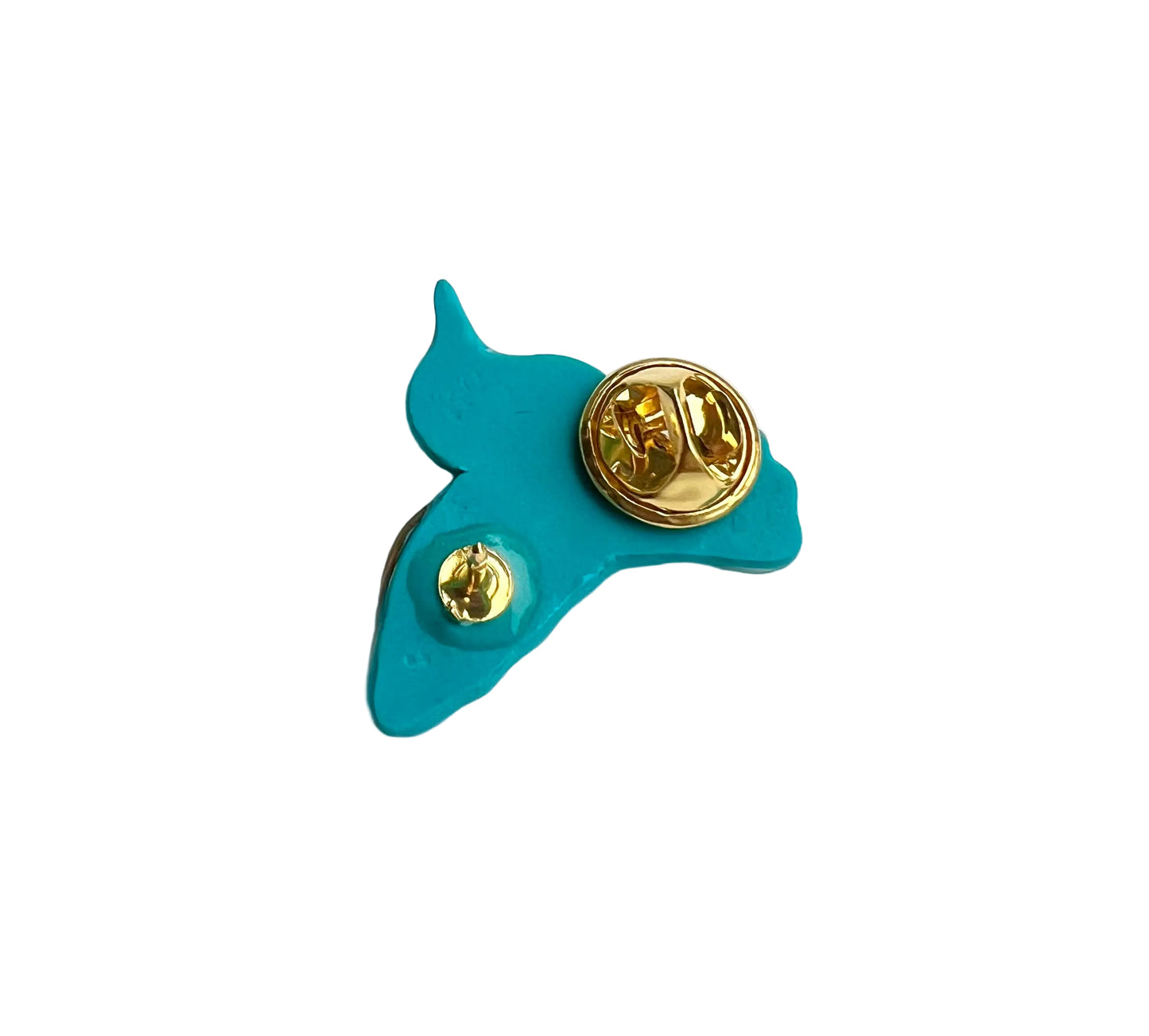 Gold and Turquoise Bird Brooch Pin
