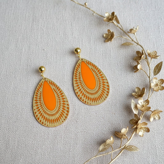 Filigree Pendants in Orange