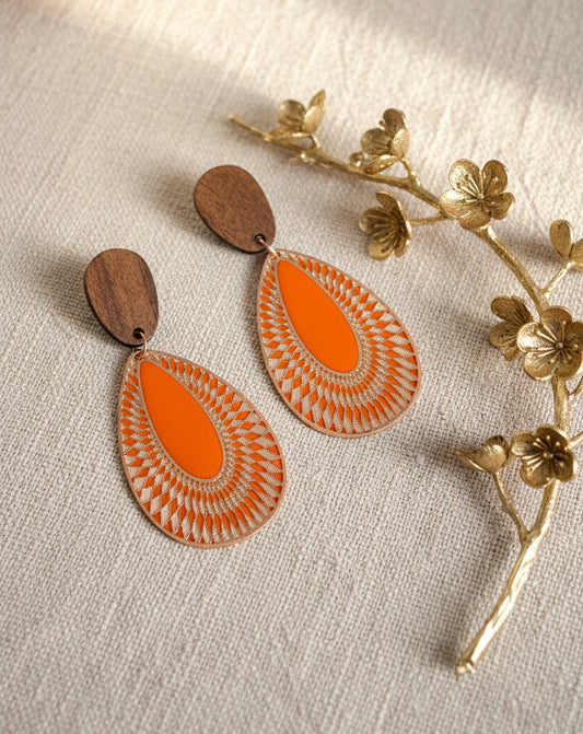 Filigree Pendants in Orange